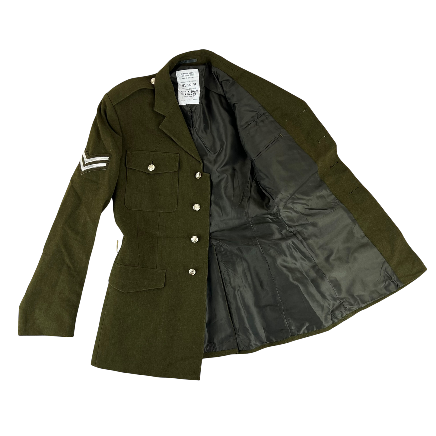 British Army 1980 Pattern No. 2 Olive Green Dress Jacket - RLC - Medium 182/100