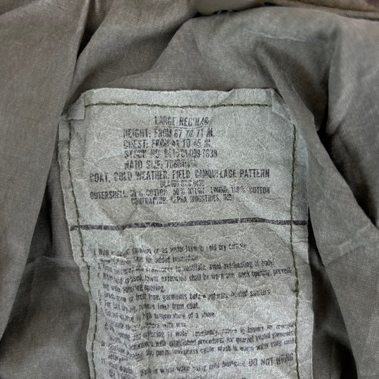 US Army M81 Woodland Camo M65 Cold Weather Field Coat - Large