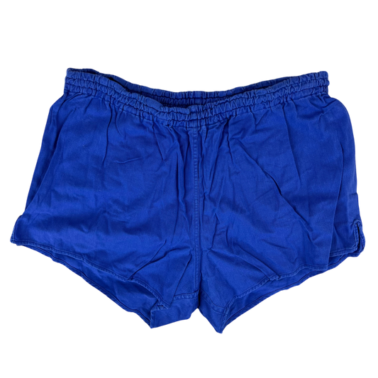 West German Army Cotton PTI Blue Swim Shorts - Small