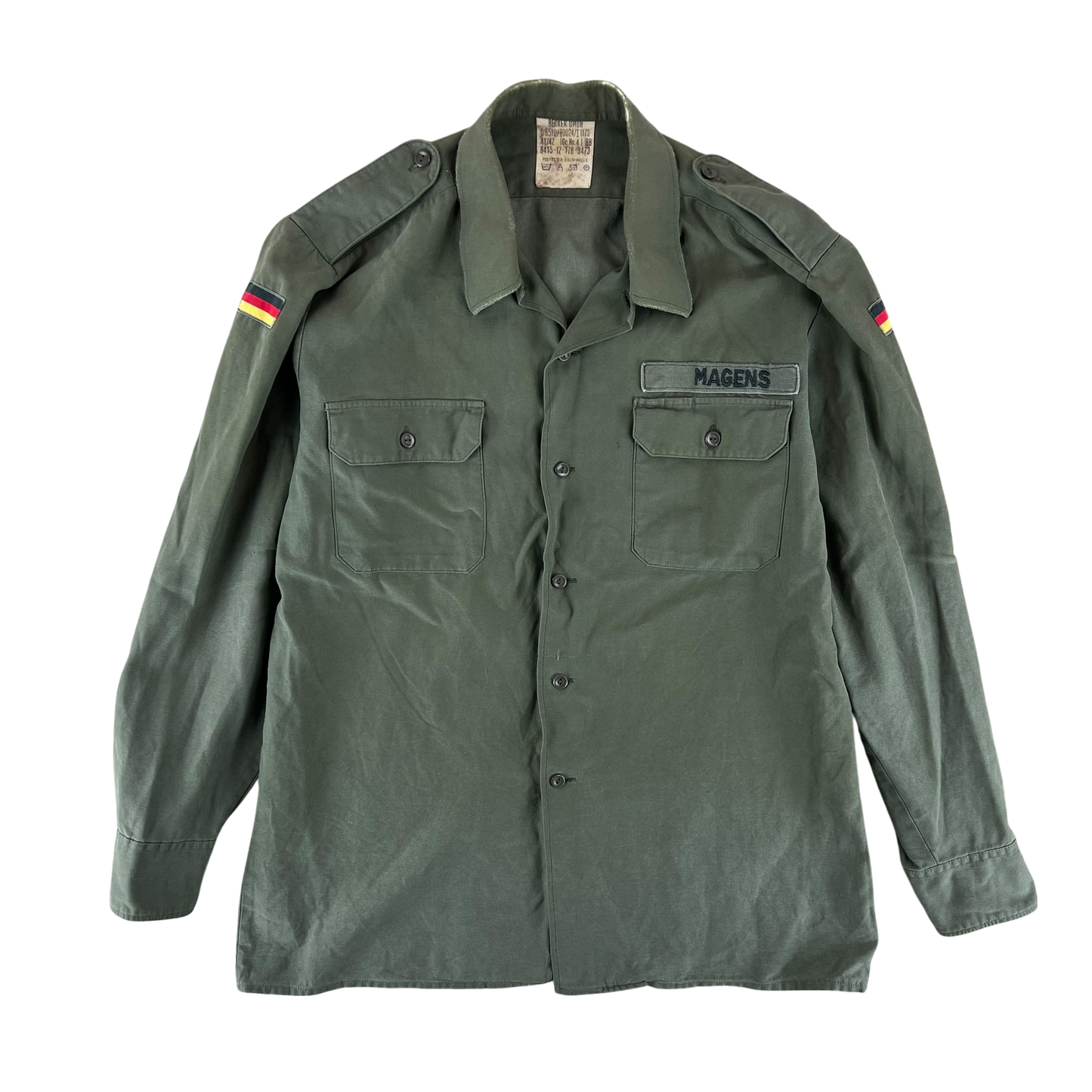 German Army Olive Green Long Sleeve Field Shirt - Large GrNr4