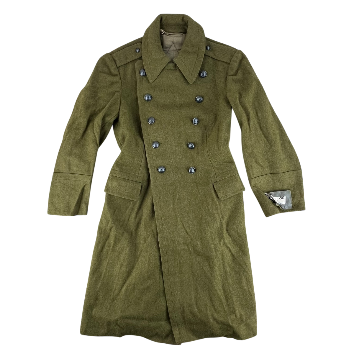 Romanian People's Army 60s Khaki Wool Greatcoat - Small