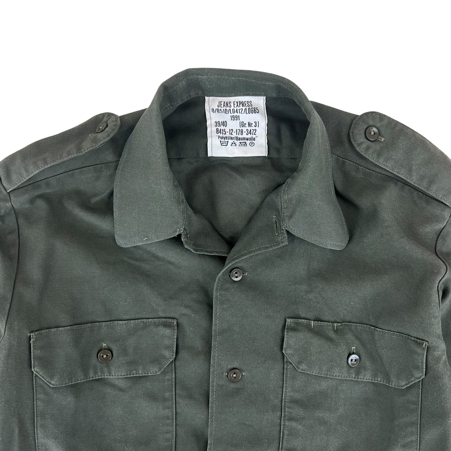 German Army Olive Green Long Sleeve Field Shirt - Medium GrNr3