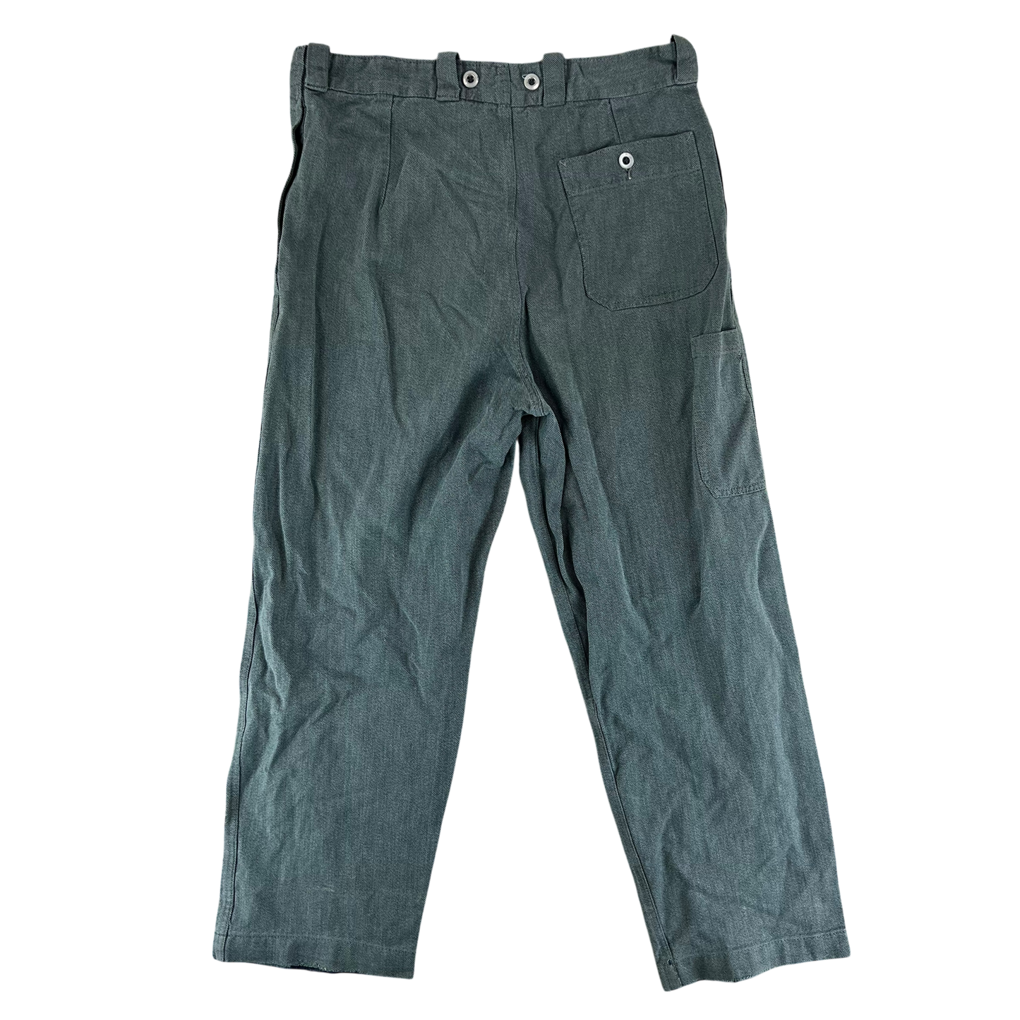 Swiss Army 70s Sage Green Denim Work Trousers - W37 L28.5