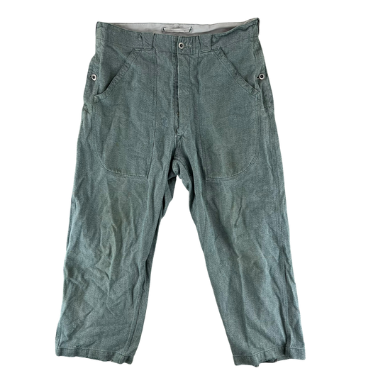 Swiss Army 60s Sage Green Denim Work Trousers - W36 L27