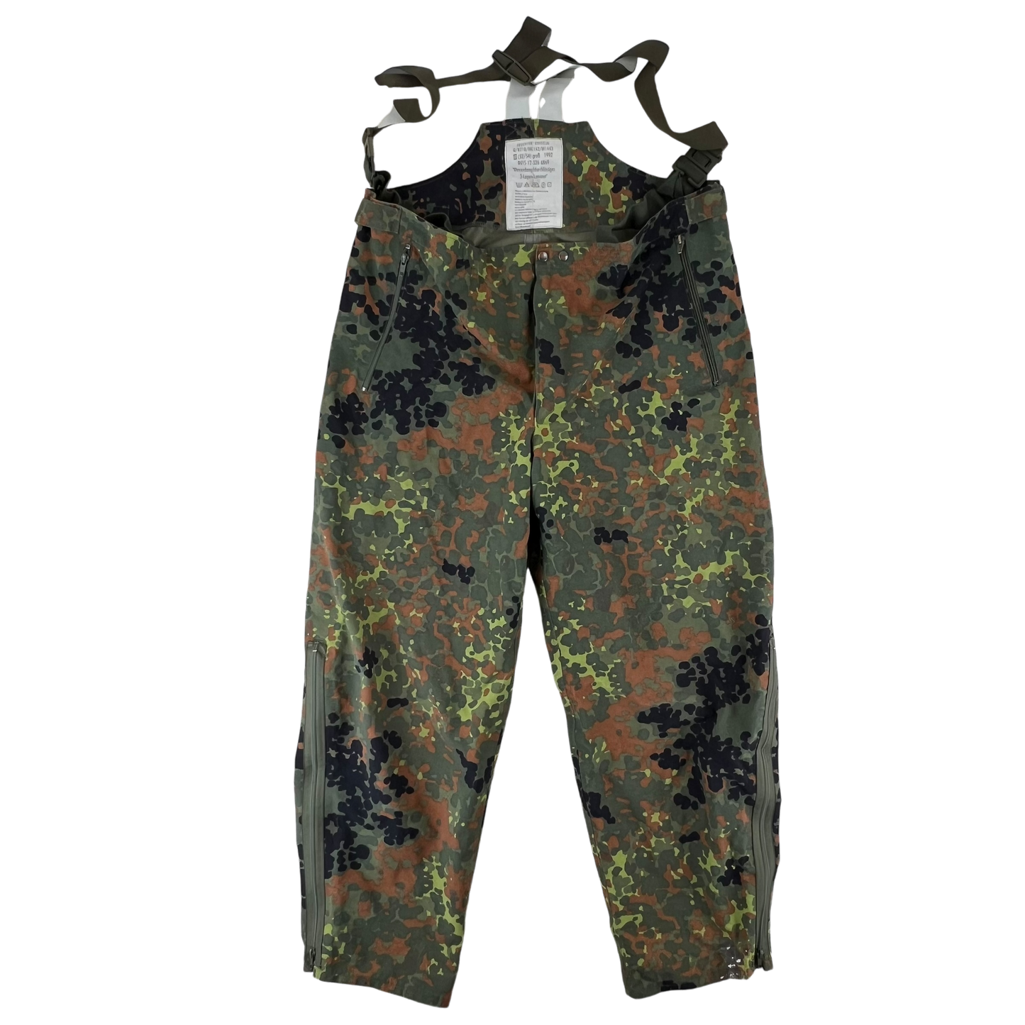 German Army Flecktarn Camo Waterproof Overalls / Overtrousers - W44 L29