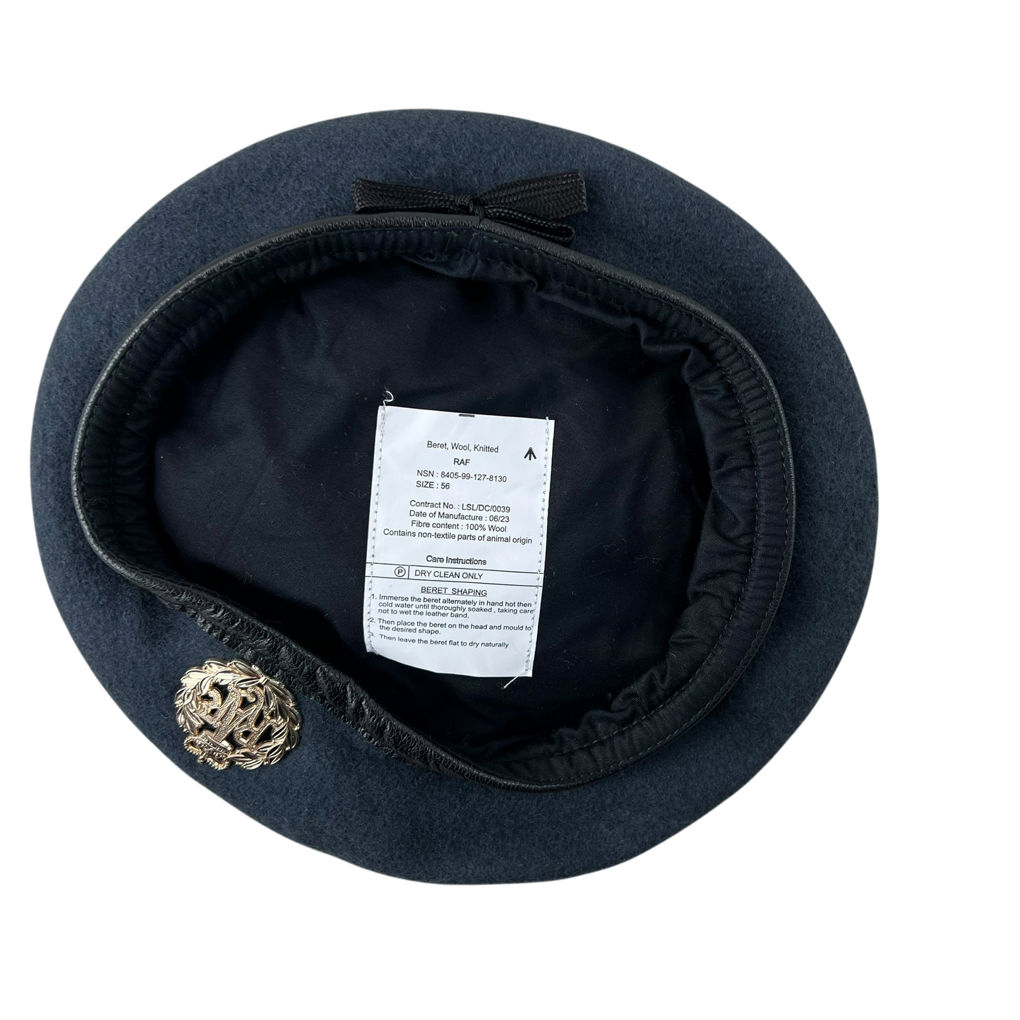 British RAF Beret w/ Badge - Medium 57cm