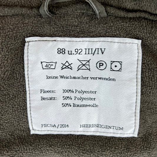 Austrian Army Olive Fleece Cardigan - Small 88-92 III/IV