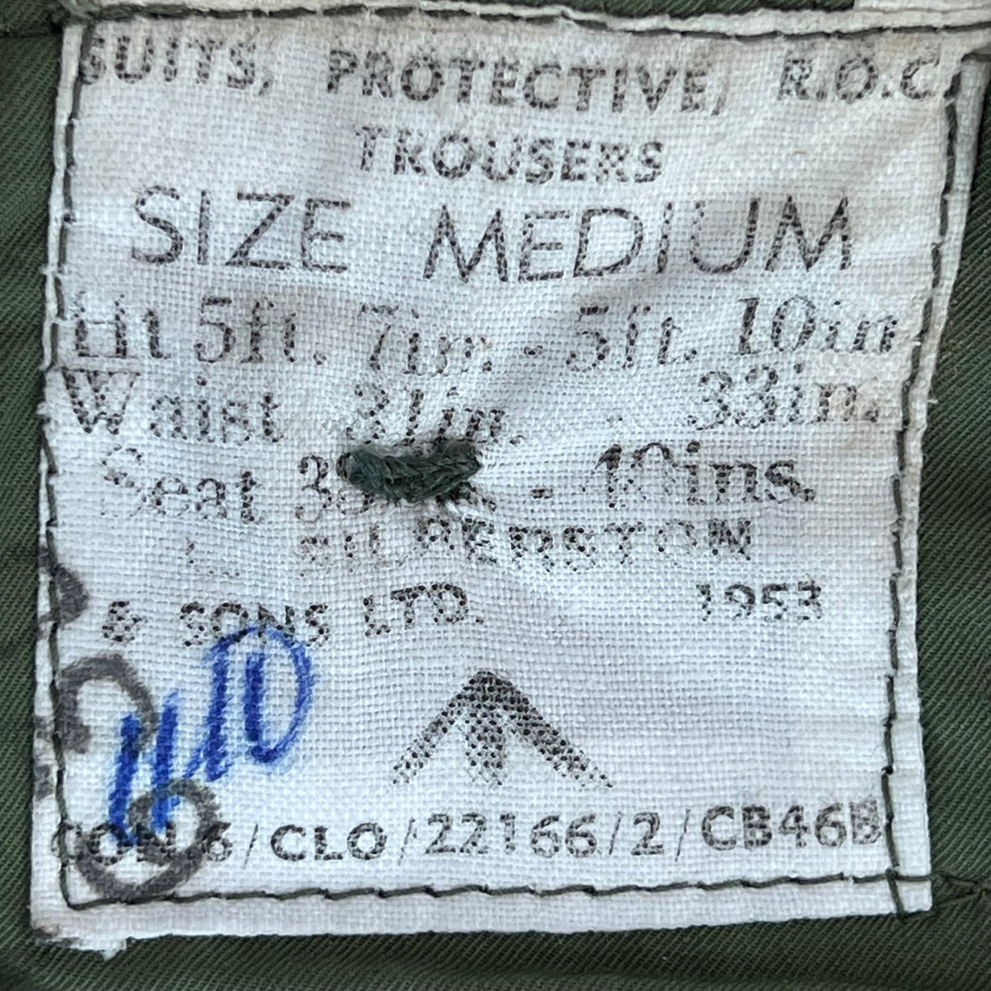 British Army Protective Trousers Royal Observer Corps 1953 - W33 L28.5