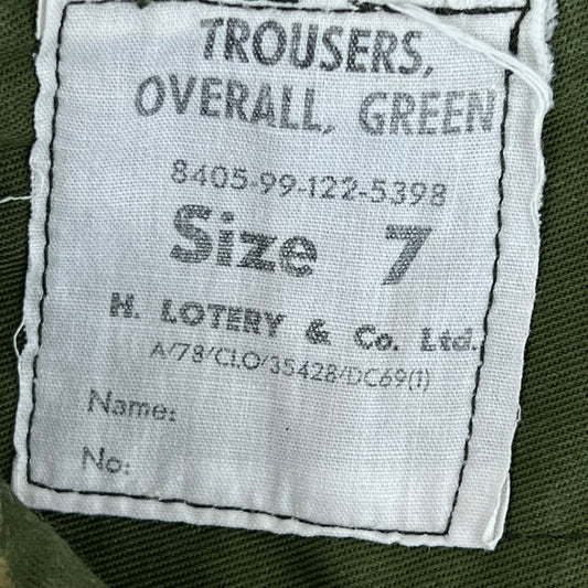 British Army 60s Olive Green Overall Trousers - W31 L33.5