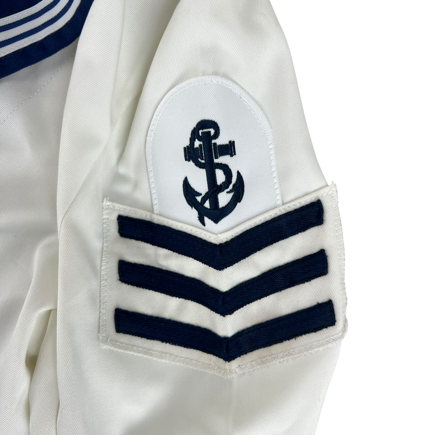 British Royal Navy Class II White Jumper Sailor's Top - Large 176/116