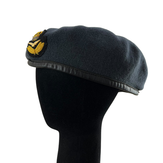 British RAF Beret w/ Officer's Badge - Large
