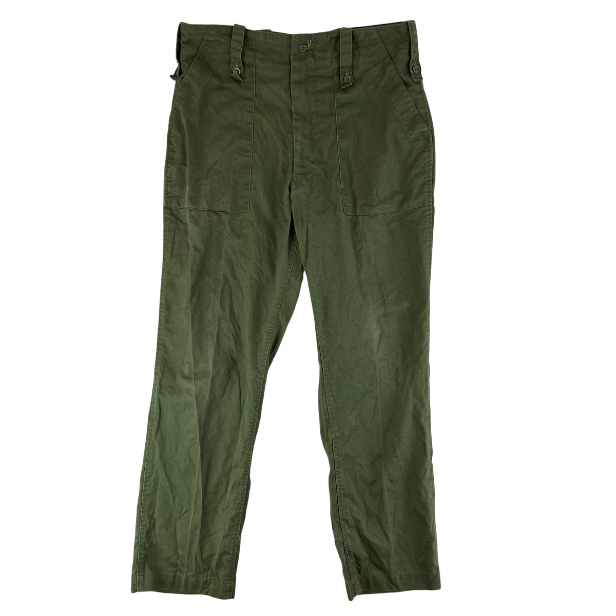 British Army Olive Green Fatigue Work Trousers - W35 L30.5