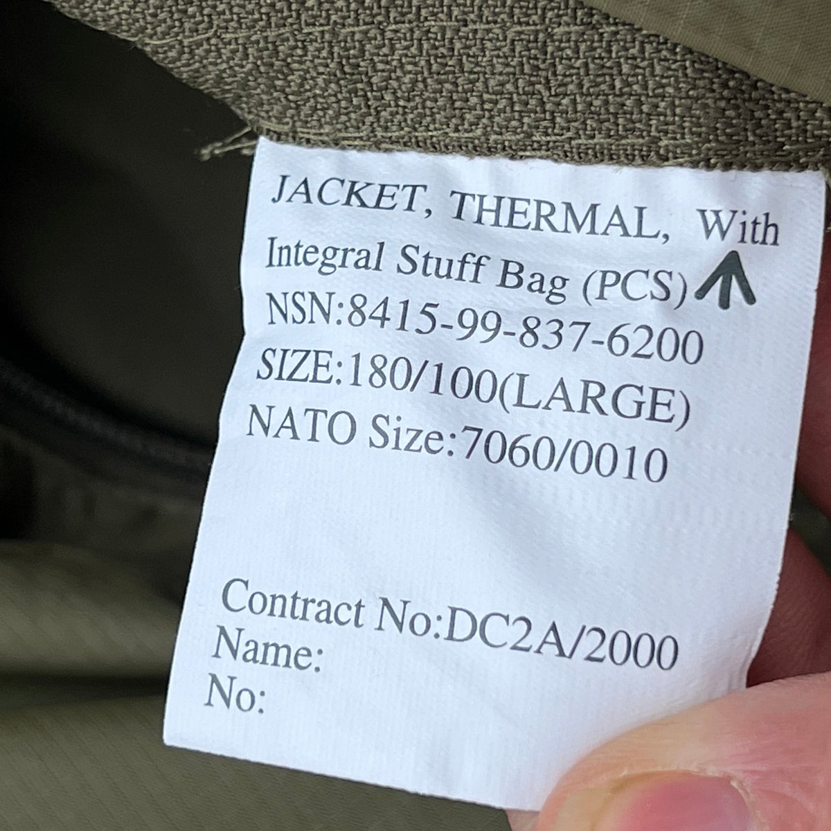 British Army Thermal Buffalo Jacket - Large
