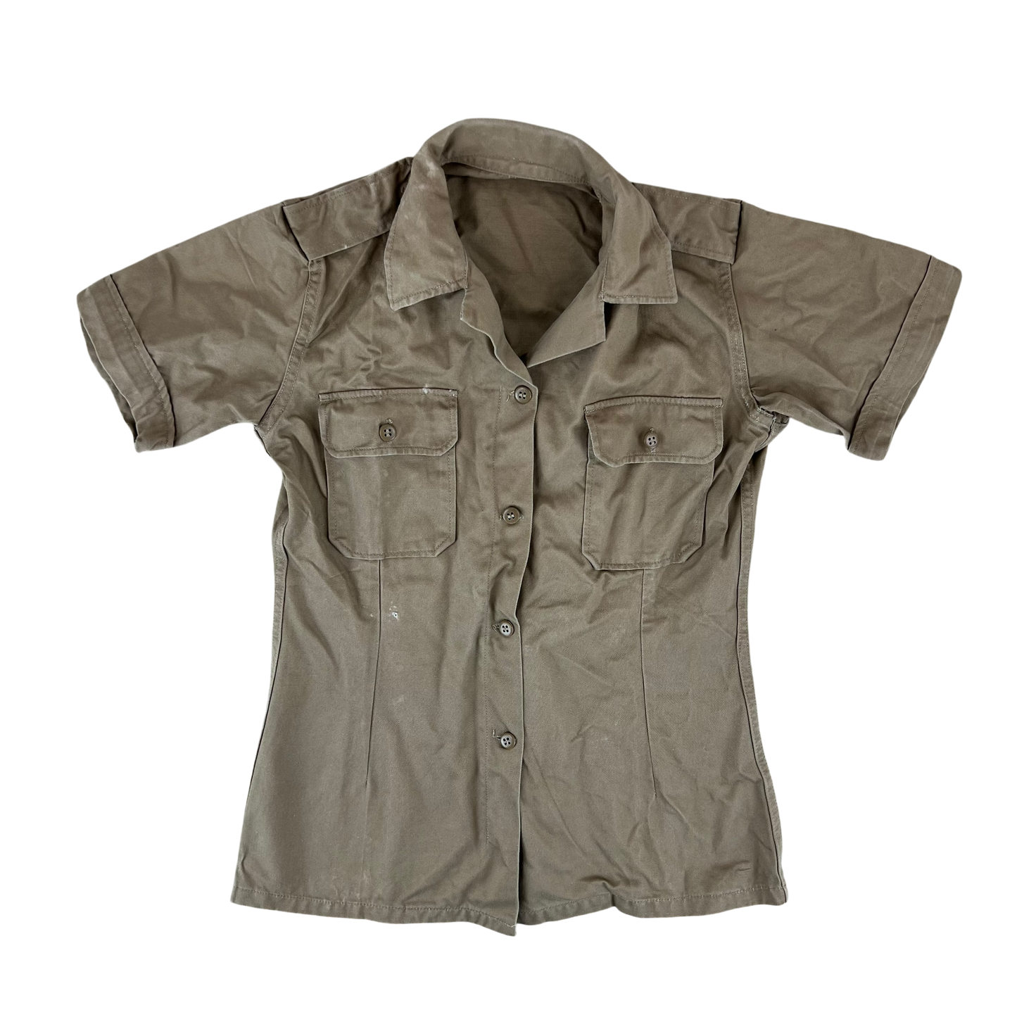Greek Army M65 Khaki Shirt Short Sleeve - X Small