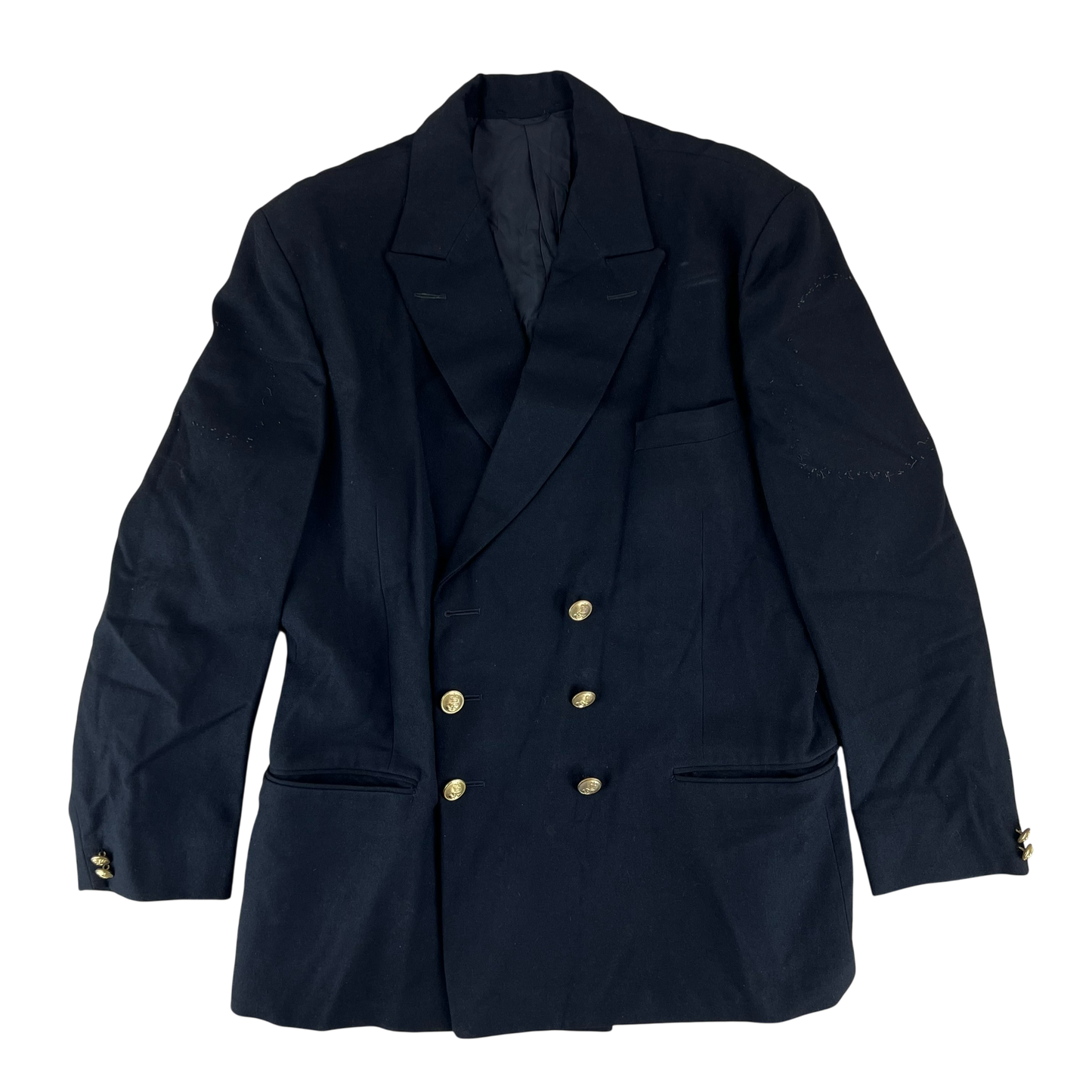 British Royal Navy 70s Black Dress Blazer Jacket - X Large