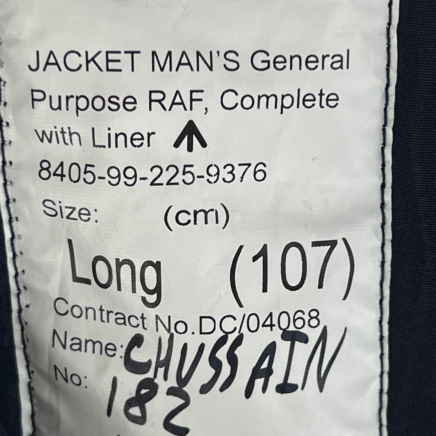 British RAF GP Bomber Jacket w/ Thermal Liner - Large 107L