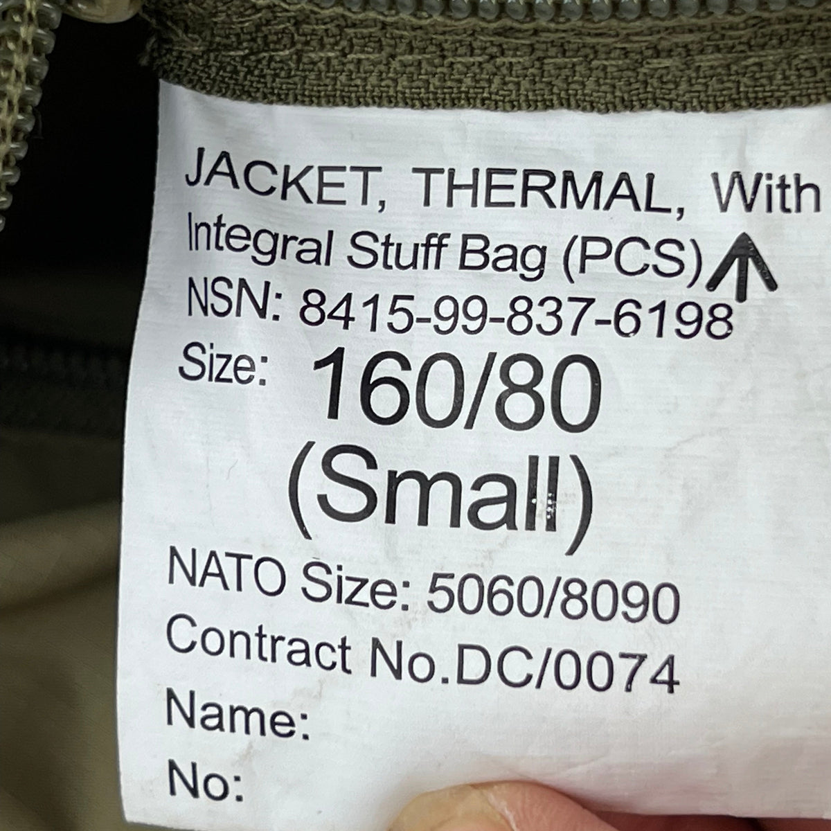 British Army Thermal Buffalo Jacket - Small