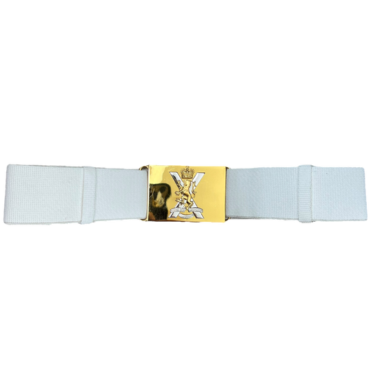 British Army White Dress Belt - Royal Regiment of Scotland - Small