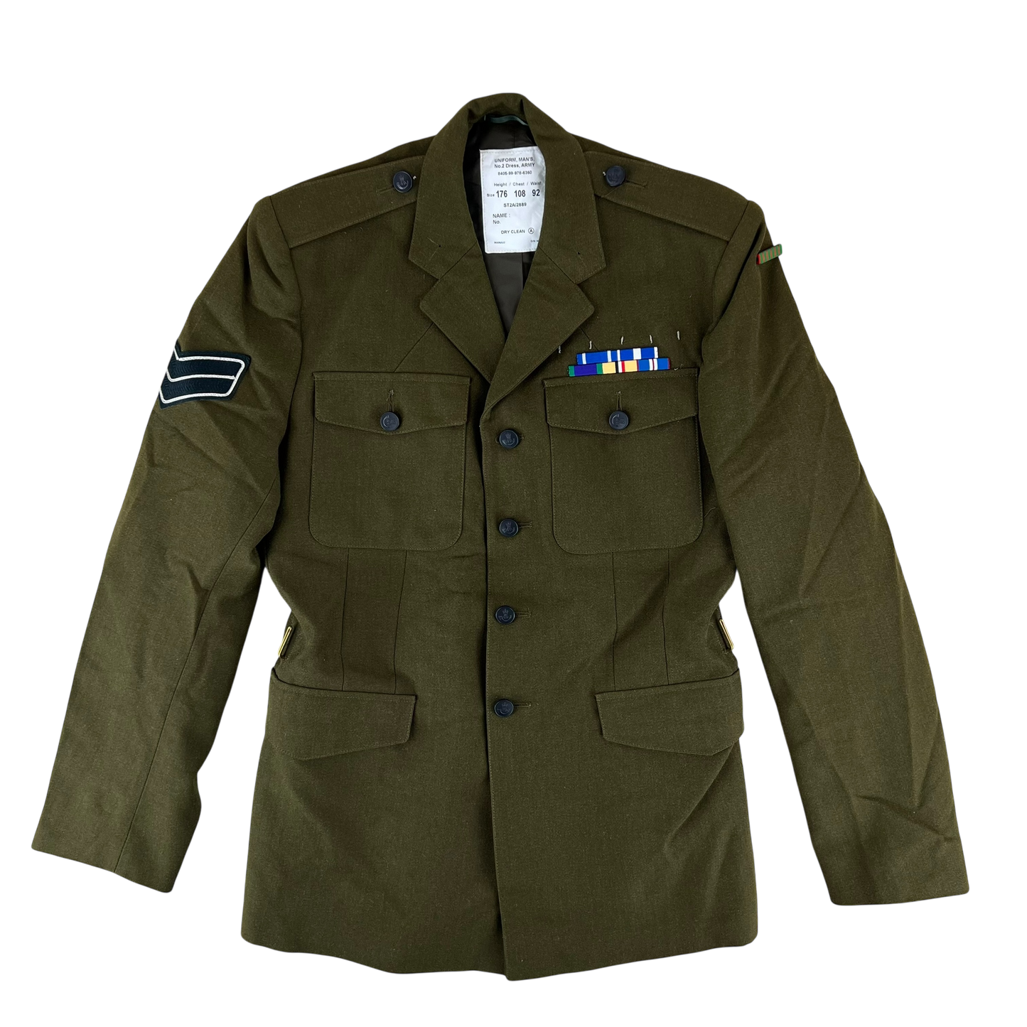 British Army 1980 Pattern No. 2 Olive Green Dress Jacket - Rifles Regiment - Large 176/108