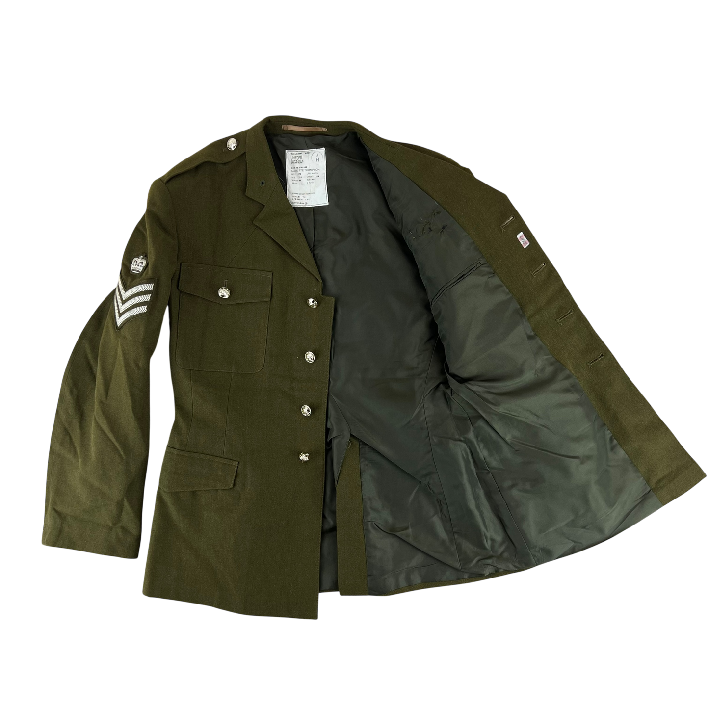 British Army 1980 Pattern No. 2 Olive Green Dress Jacket - RAVC - Large 172/114