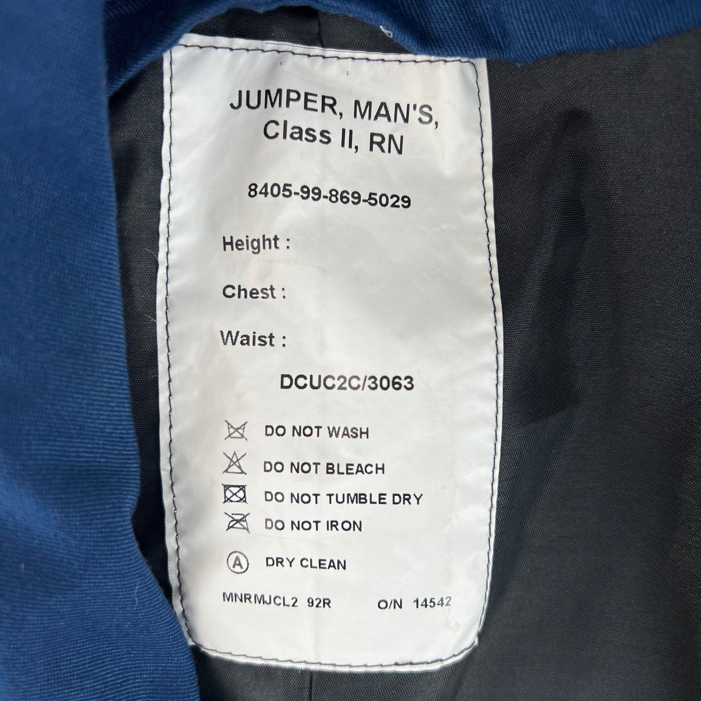 British Royal Navy Class II Jumper Sailor's Top - Small