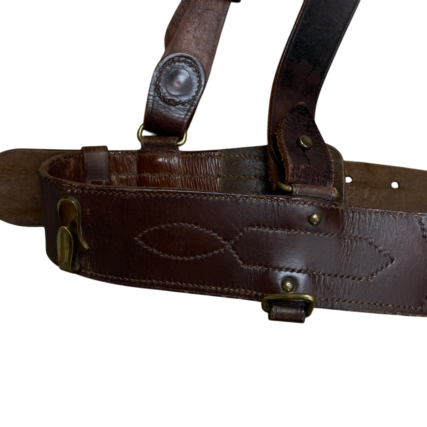 British Army Oxblood Sam Browne's Leather Belt - Medium / Large