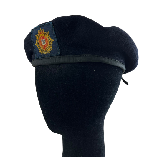 British Army Beret w/ Patch Navy Wool - Royal Logistics Corps - X Small 54cm