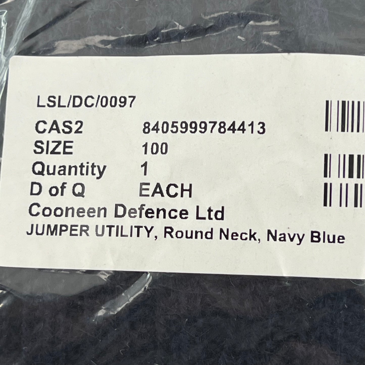 British Royal Navy Wool Crew Neck Pullover Jersey Jumper - Medium 100cm