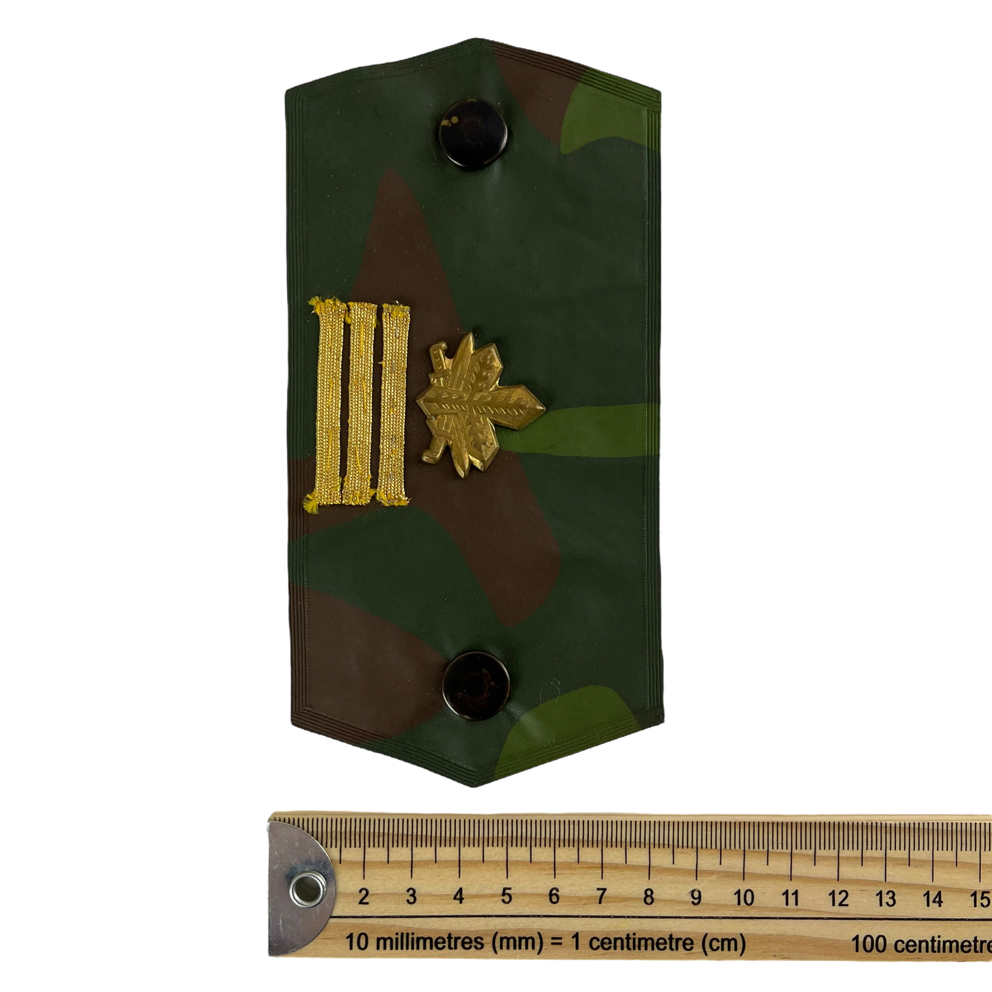 Finnish Army M91 Camo Captain Rank Single Cuff Tab w/ Badge