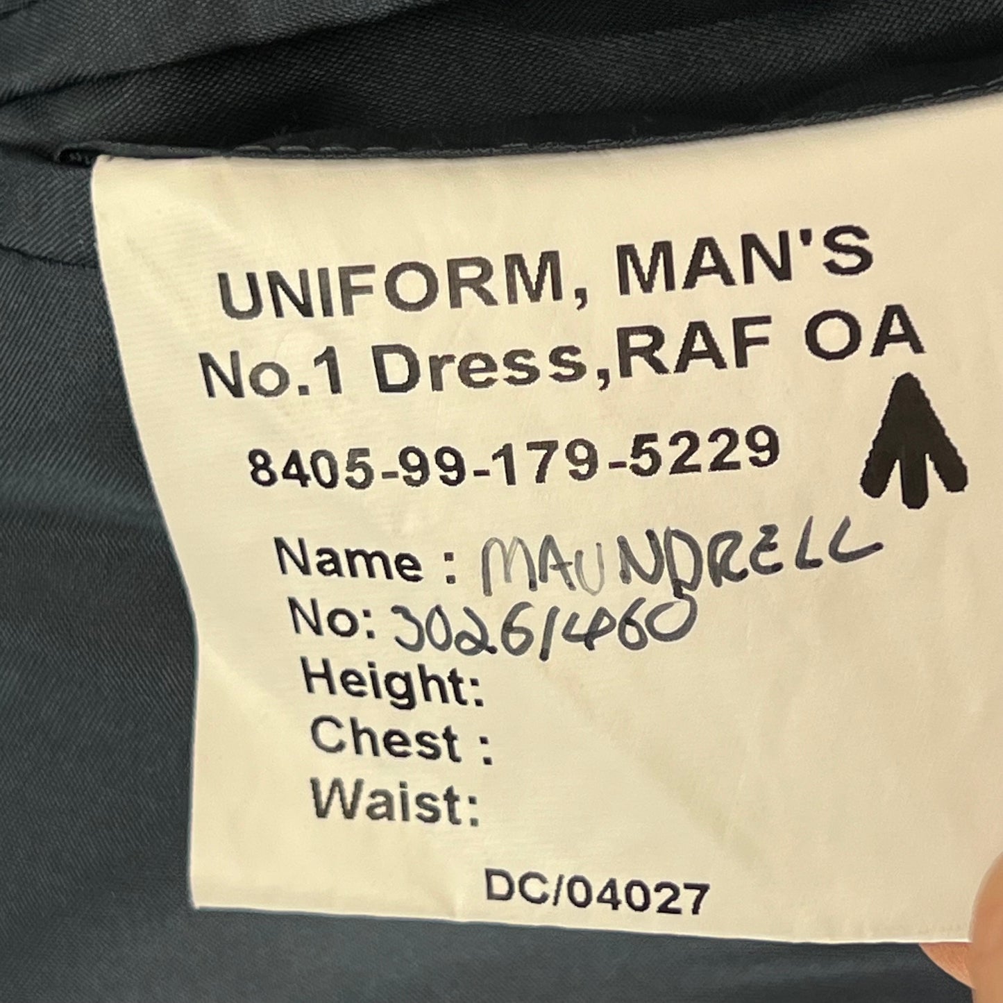 British Royal Air Force No. 1 O.A. Dress Jacket w/ Belt - Medium 96R