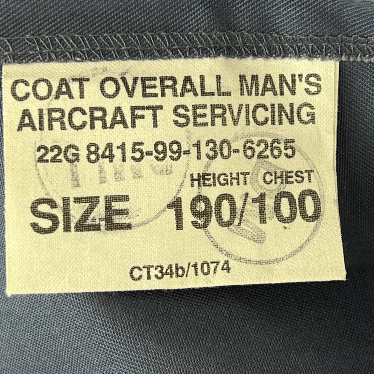 British RAF Aircraft Servicing Overall Coat - Medium 190/100