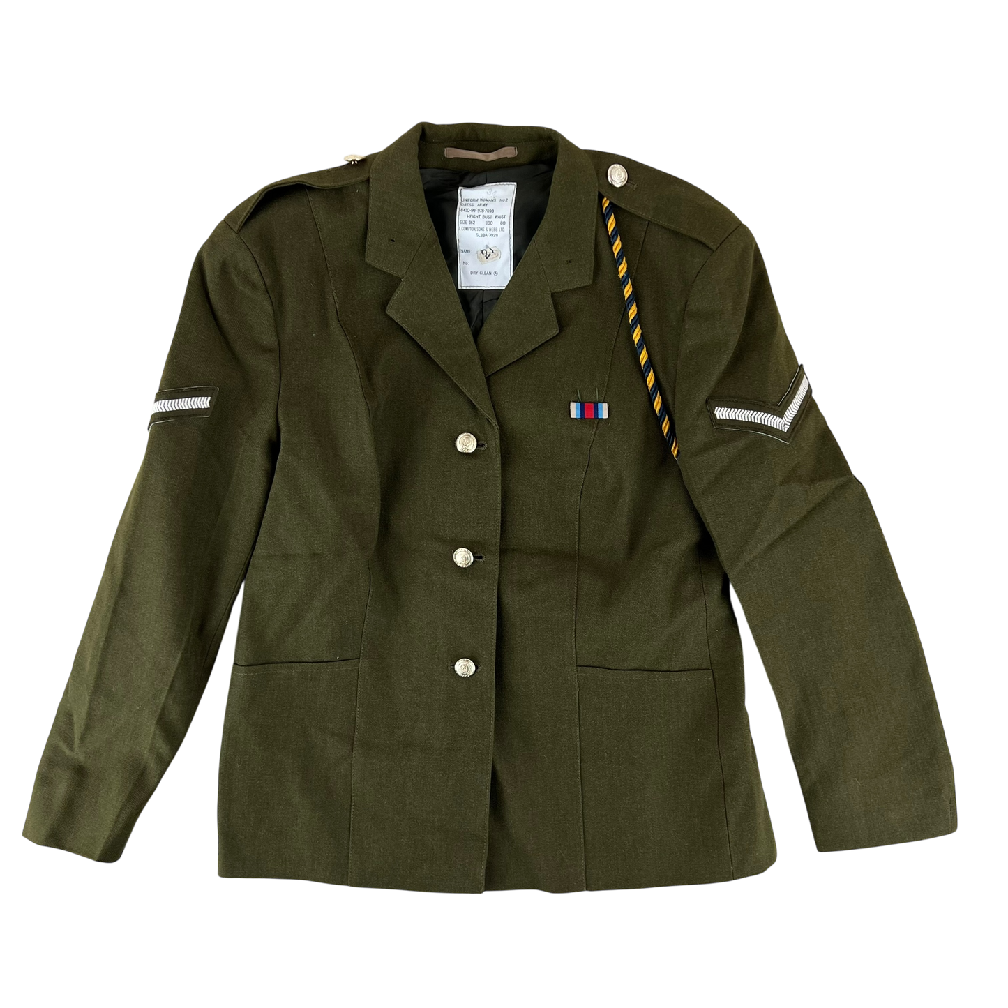 British Army 1980 Pattern No. 2 Olive Green Dress Jacket - RLC - Medium 162/100