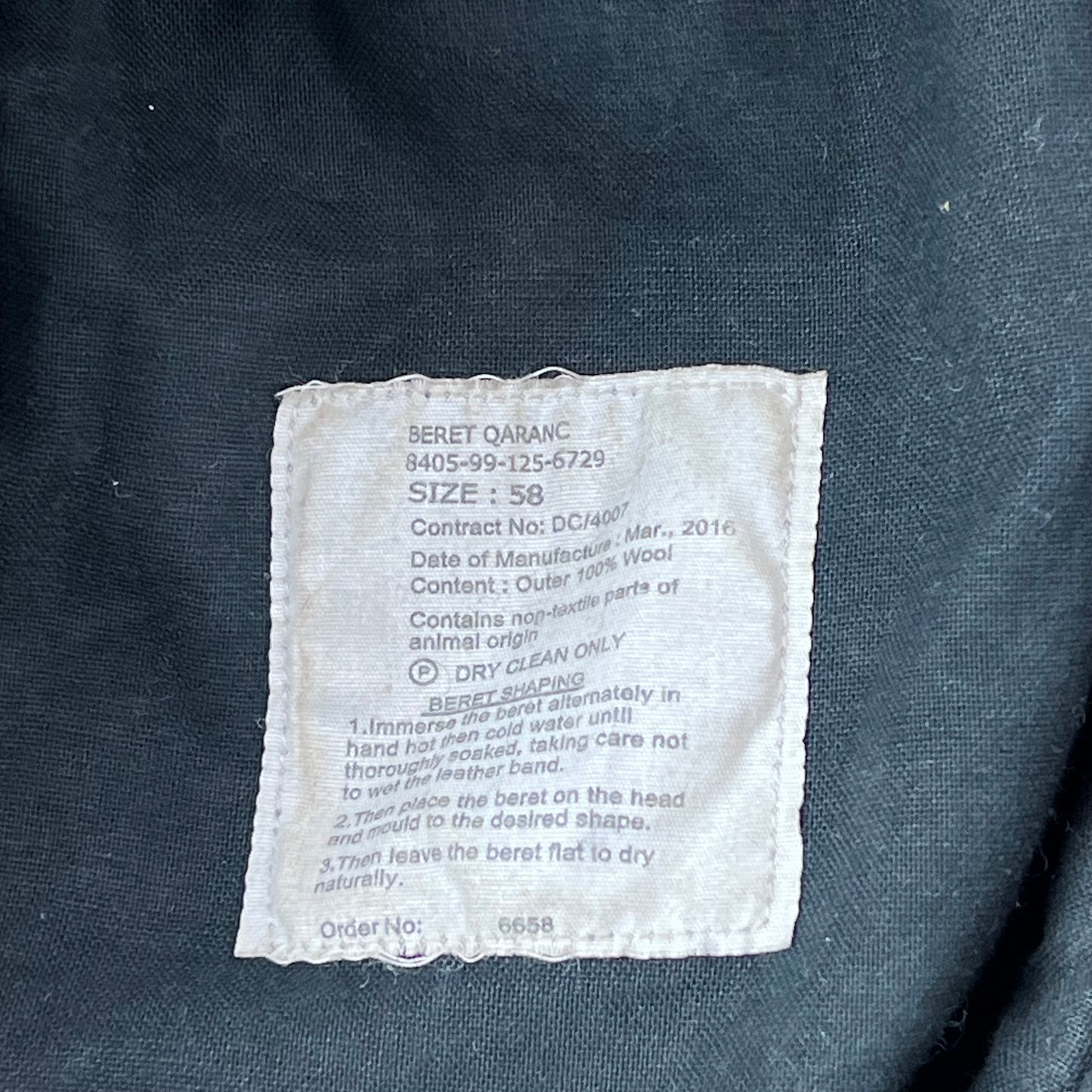 British Army Beret w/ Badge - QARANC - Medium 58cm