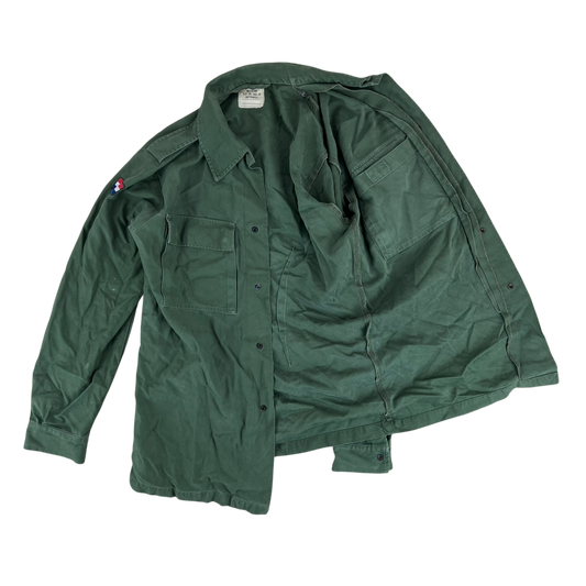 Dutch Army Field Shirt Jacket Green Long Sleeve - Large