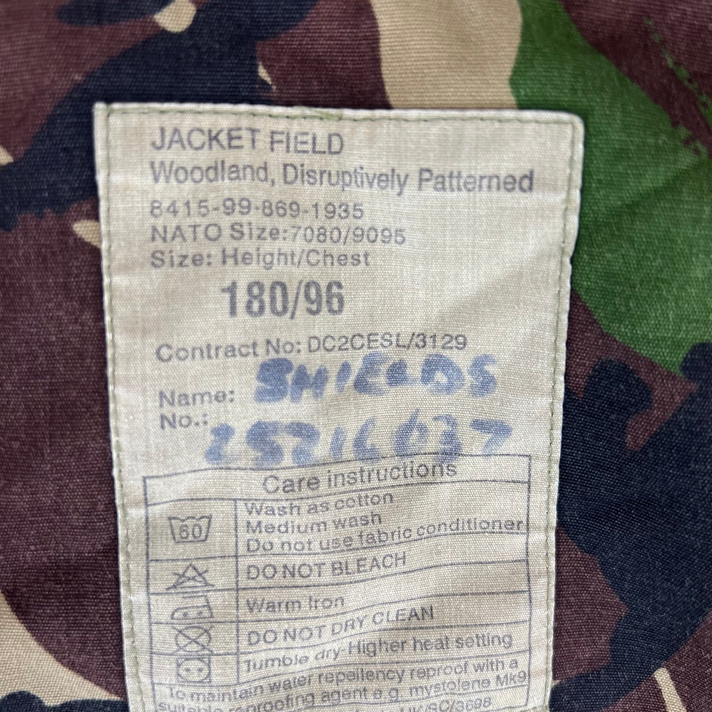 British Army S95 DPM Woodland Camo Field Jacket - Medium 180/96