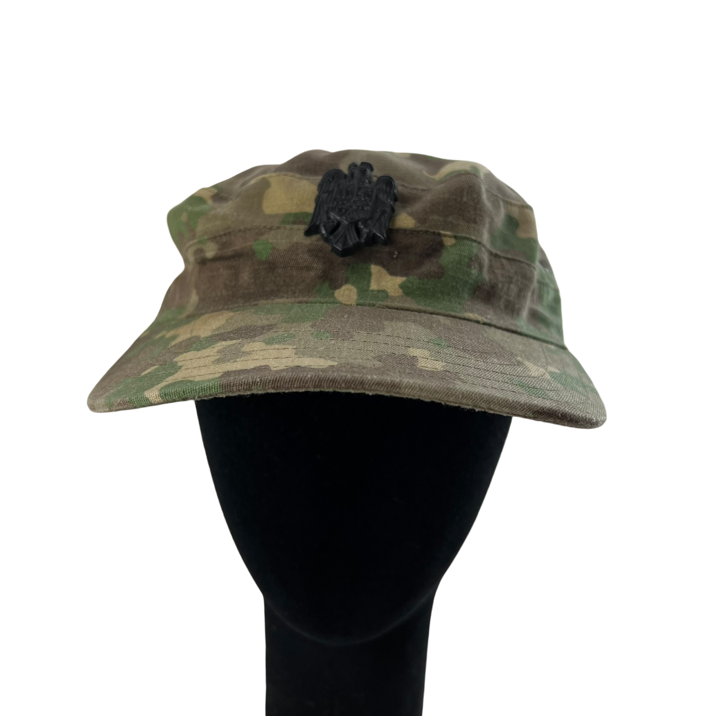 Romanian Army M2017 Woodland Camouflage Cap w/ Badge - Small 56cm
