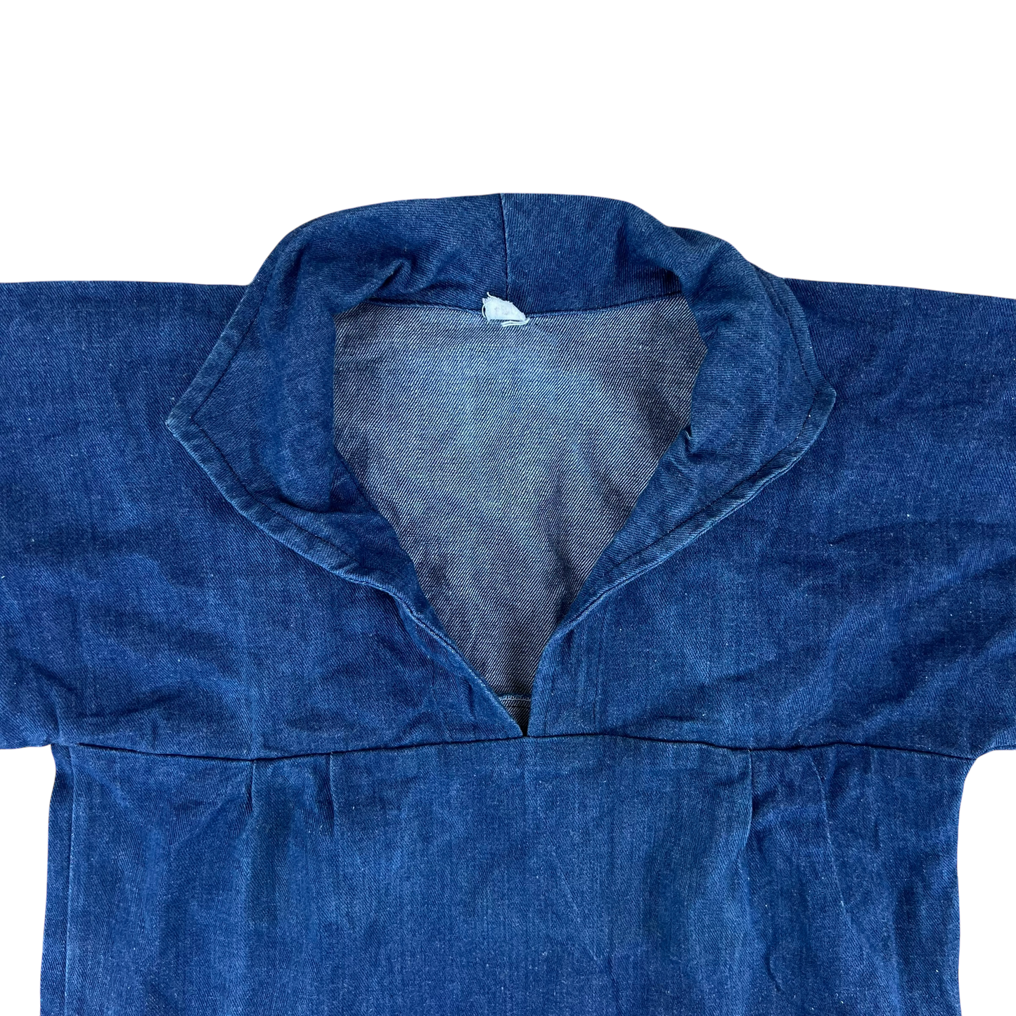 French Army Navy 70s Vintage Denim Pullover Top - X Small