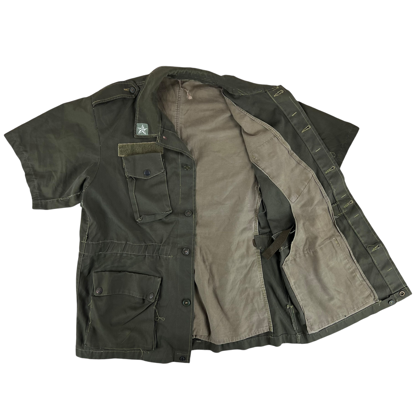 Italian Army Olive Drab Field Tailored Roma 75 Safari Jacket Shirt - Medium