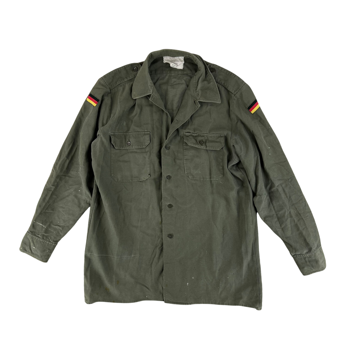 German Army Olive Green Long Sleeve Field Shirt - Large GrNr4