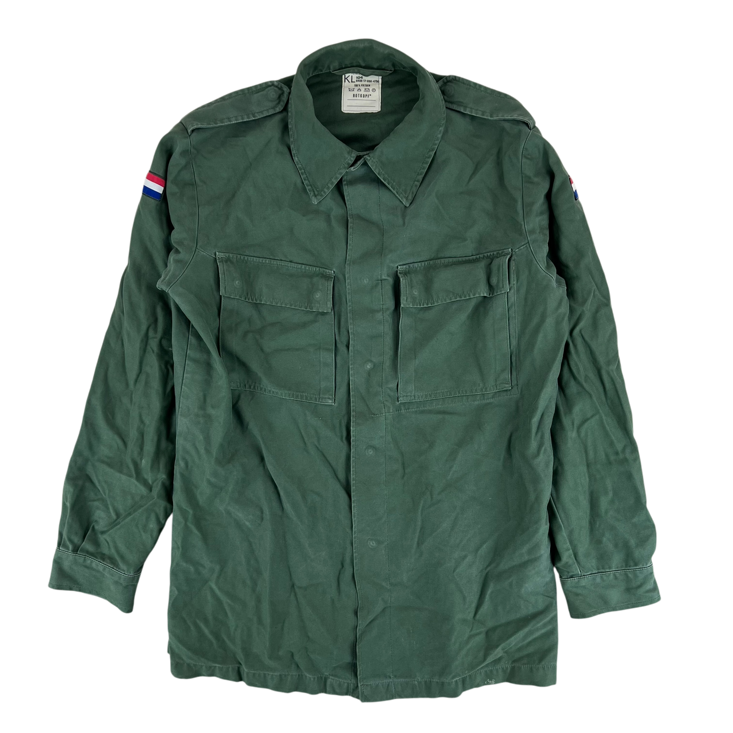 Dutch Army Field Shirt Jacket Green Long Sleeve - Large