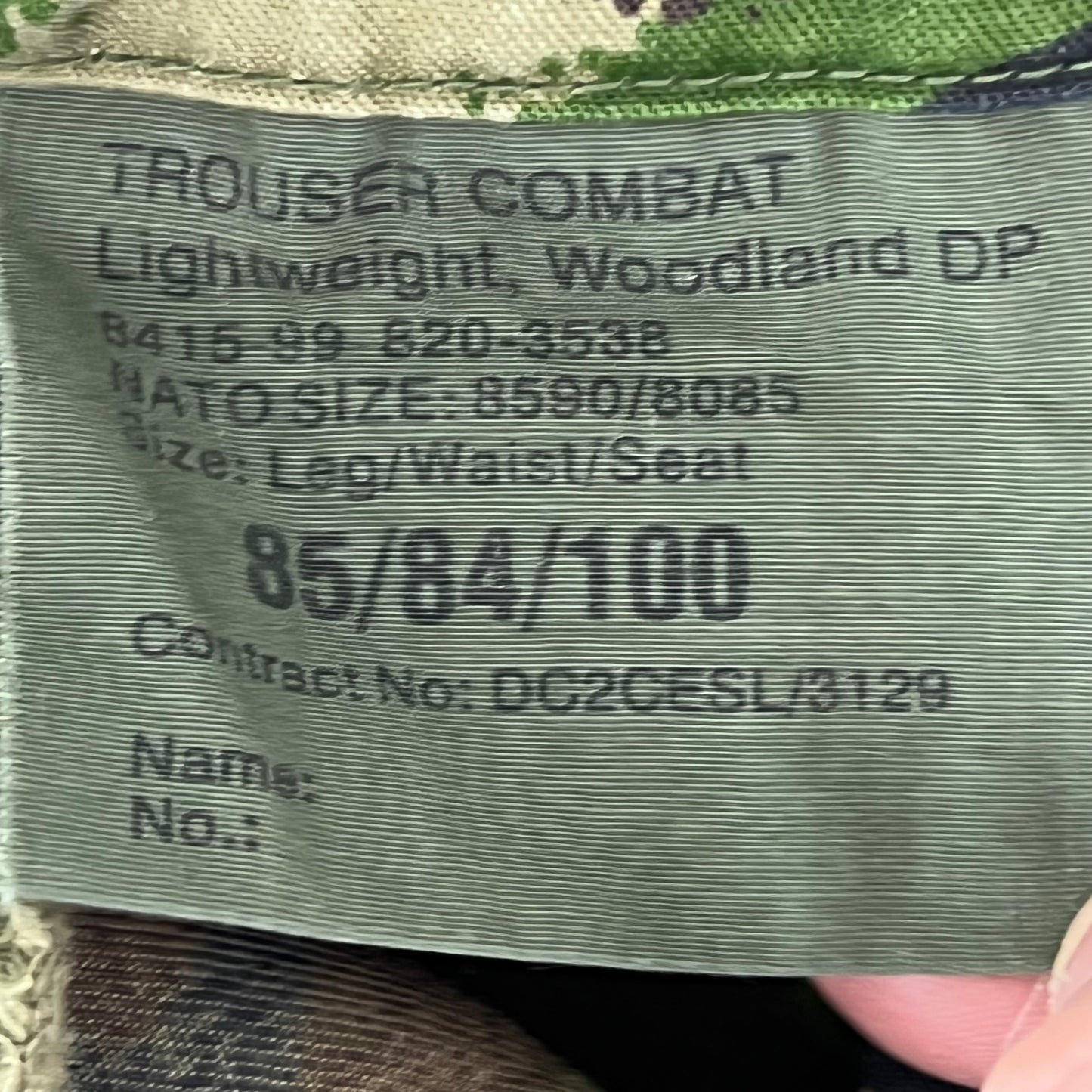 British Army S95 DPM Camouflage Combat Trousers - W33 L33