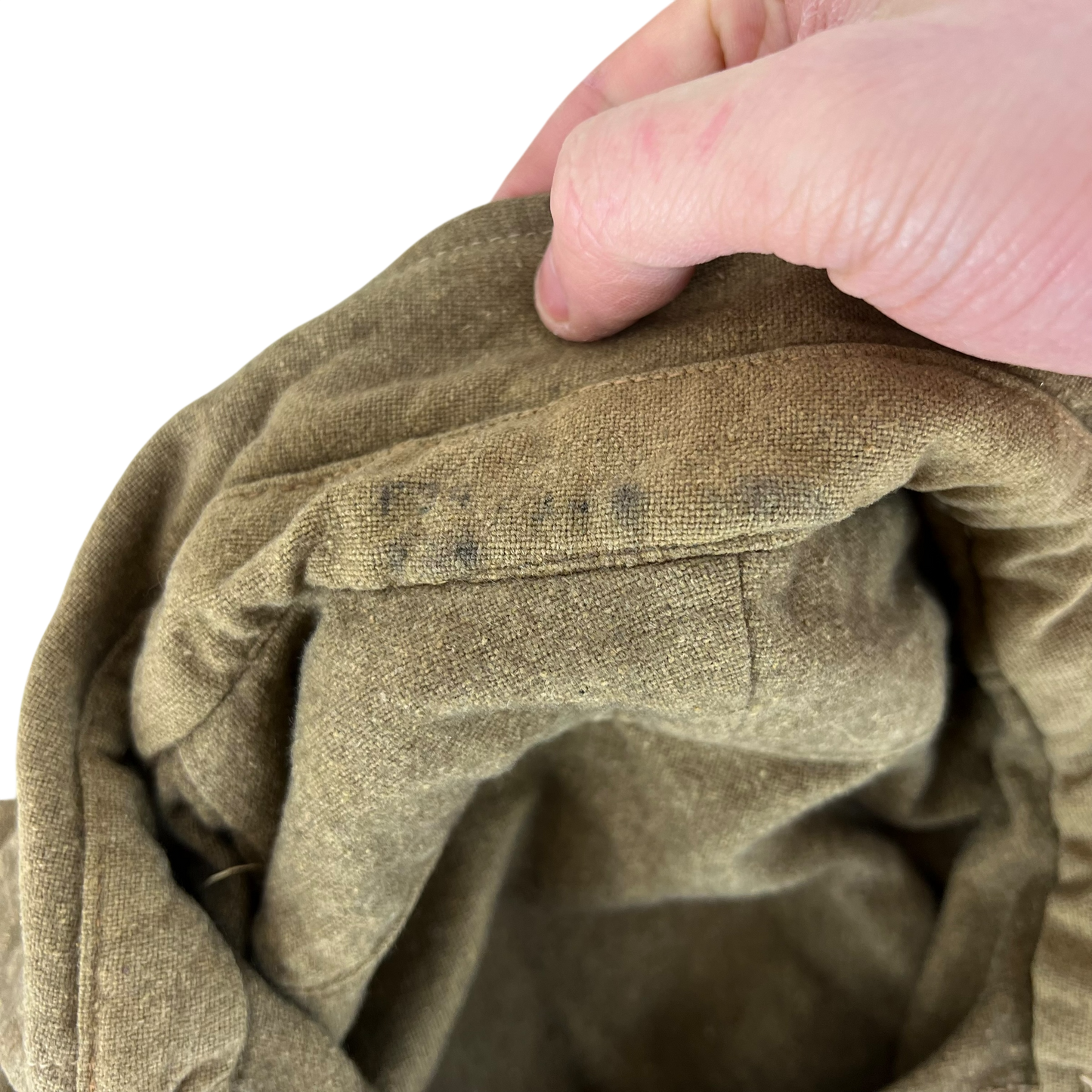 British Army WW2 Khaki Collared Wool Shirt - Large