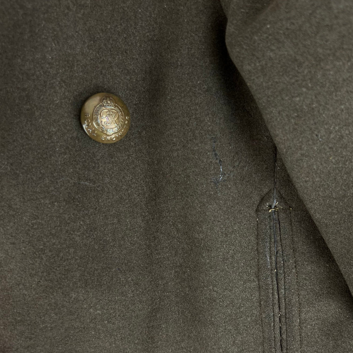 British Army WW2 1940 Pattern Wool Greatcoat - Royal Engineers - Medium
