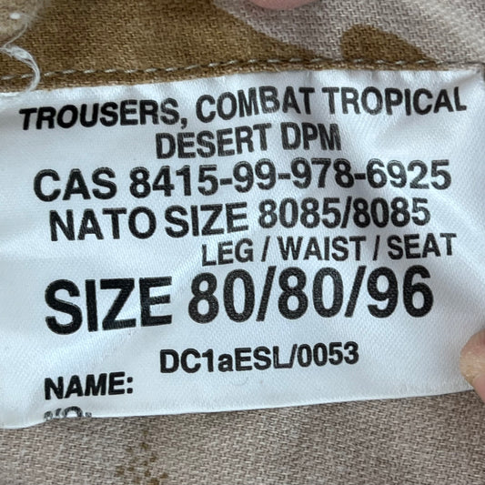British Army Desert DPM Camouflage S95 Combat Trousers - W31 L31