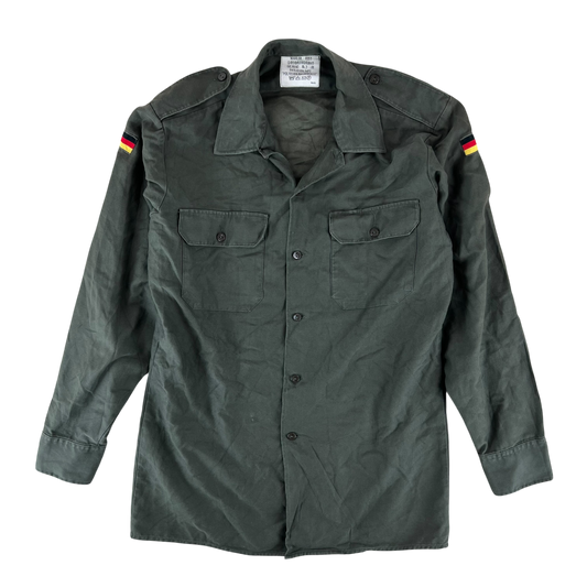 German Army Olive Green Long Sleeve Field Shirt - Medium Gr39/40