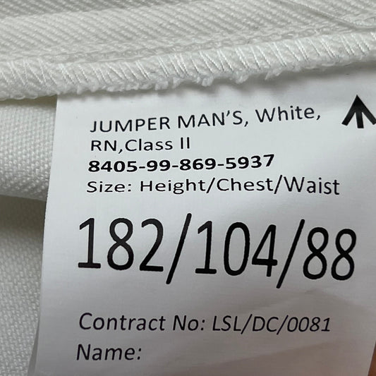 British Royal Navy Class II White Jumper Sailor's Top - Large 182/104