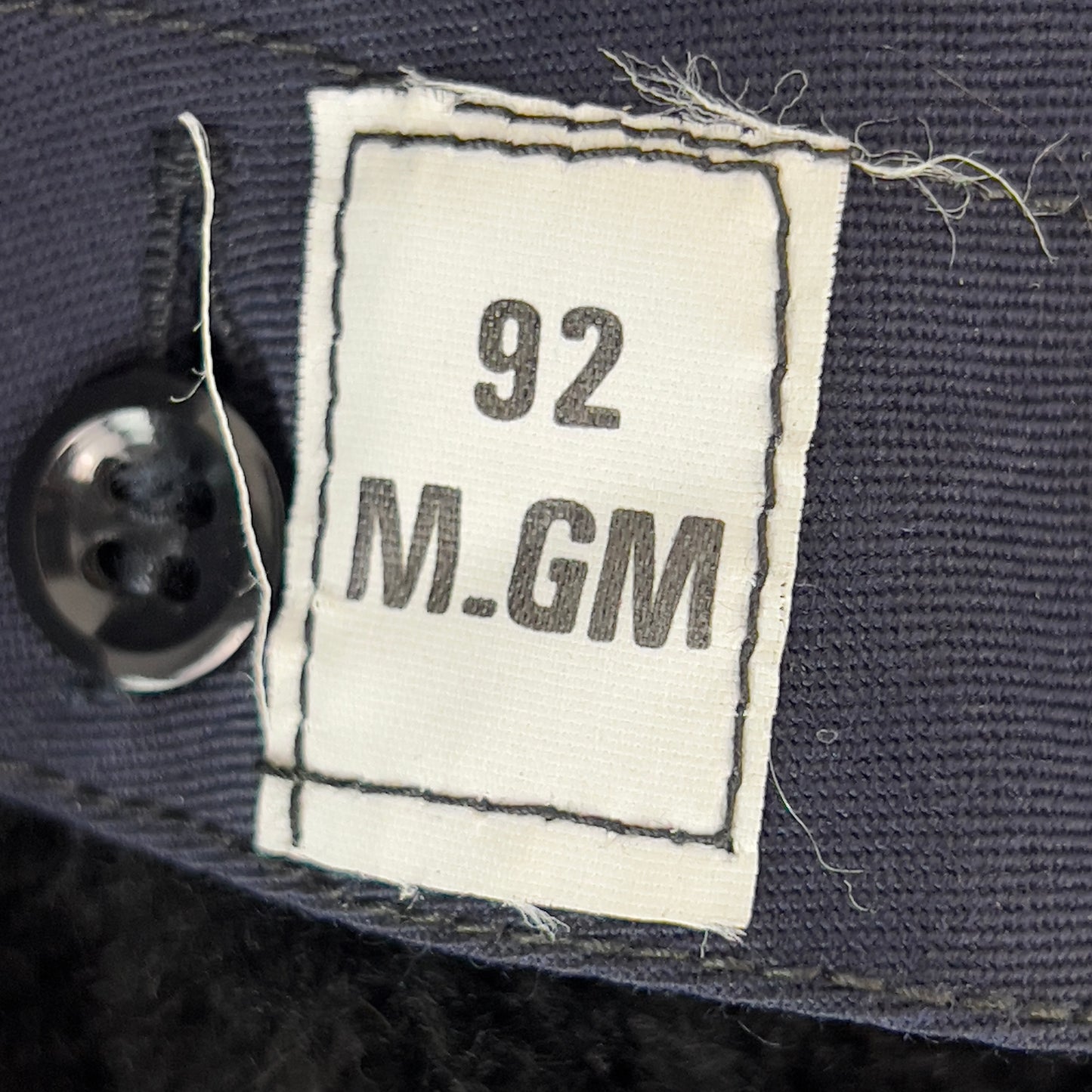 French Navy Gabardine Trenchcoat w/ Fur Liner - Medium