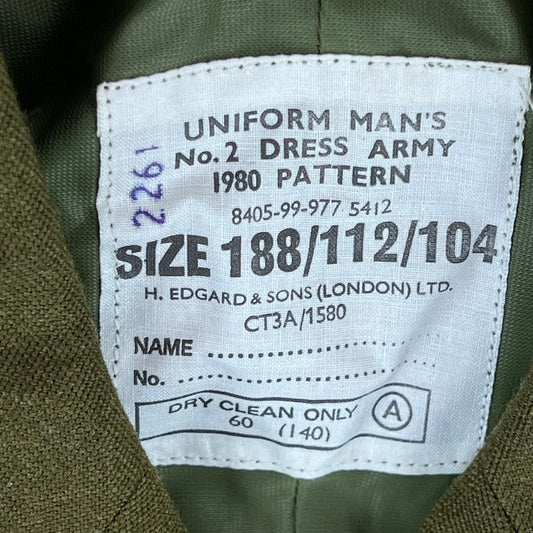 British Army Old 1980 Pattern No. 2 Olive Green Dress Jacket - Large 188/112