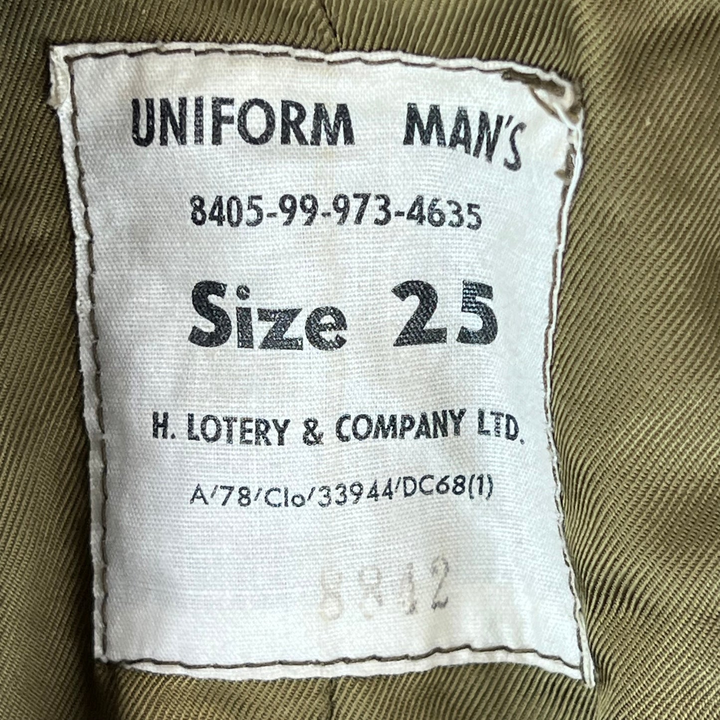 British Army 60s Pattern No. 2 Olive Green Dress Jacket - Yorkshire Volunteers - Small