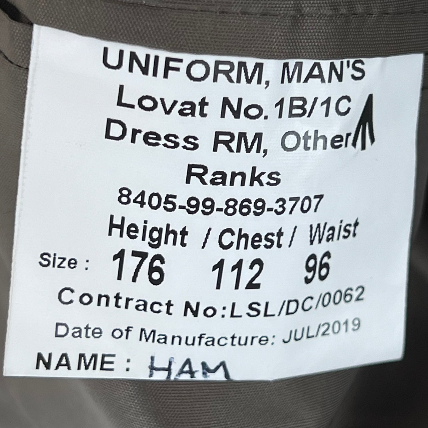 British Royal Navy Royal Marines Lovat No. 1B / 1C Dress Jacket - Large 176/112